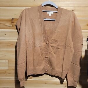 Promesa Light Brown V-Neck Cardigan